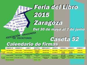 Feria del Libro de Zaragoza. Asociación Aragonesa de Escritores. Calendario de firmas, Caeta 52